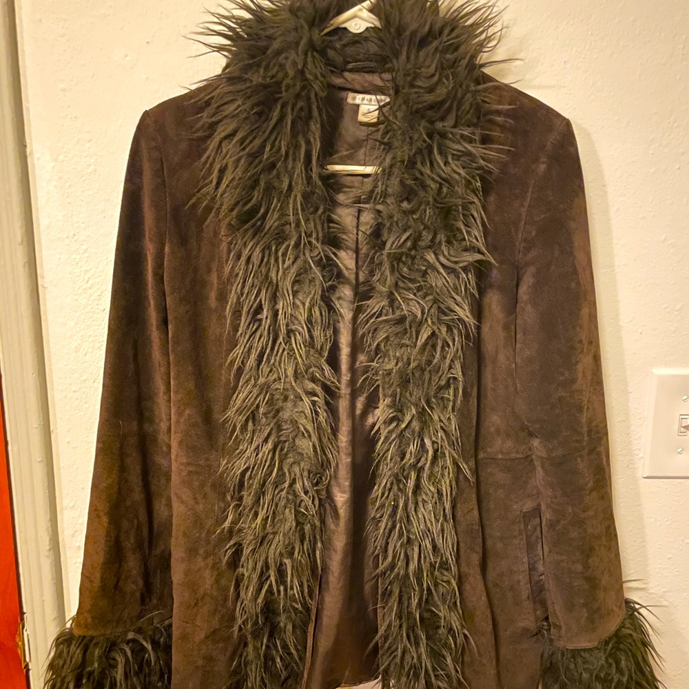 Faux Fur, Real Leather Fringe Jacket.